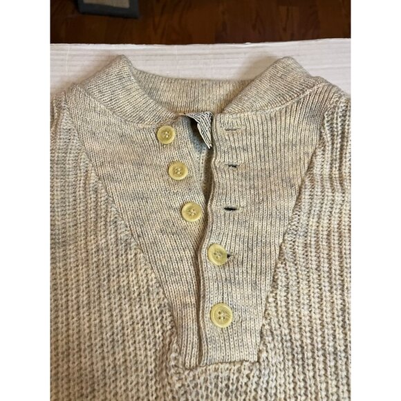VTG-L.L. Bean Mens-L tall-beige, High Trek Yarn, made in USA grandpa  Sweater - Picture 4 of 9